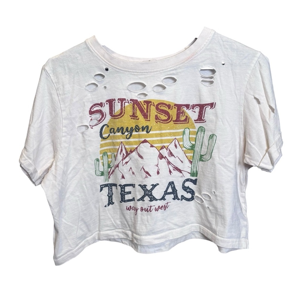 White Graphic Crop Top